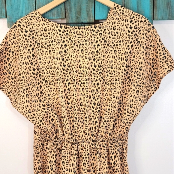 America and Beyond cheetah print pom pom high low faux wrap dress NWT - Picture 6 of 10